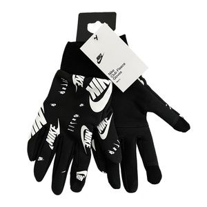 Nike Logo Club Fleece Touch-screen Sports Outdoor Gloves Men's M Black White